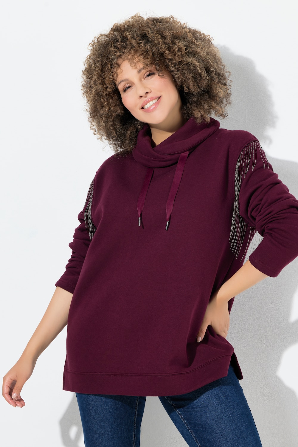 Große Größen Sweatshirt, Damen, rot, Größe: 54/56, Polyester/Baumwolle, Ulla Popken