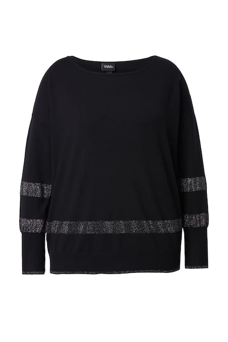 Svetr, pruhy, oversize, kulatý výstřih, dlouhé rukávy