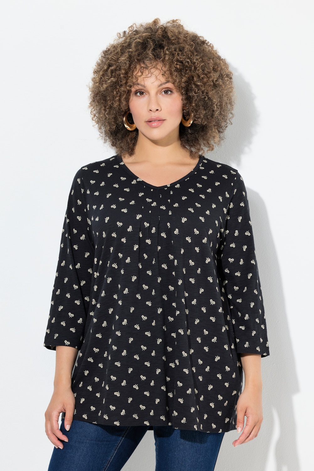 Große Größen Shirt, Damen, schwarz, Größe: 50/52, Baumwolle, Ulla Popken