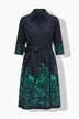 Robe chemisier à col chemise et manches 3/4, ceinture nouée