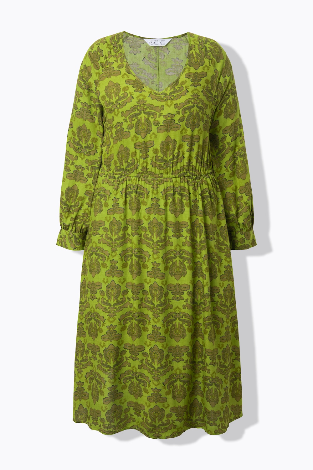 Midi-jurk, A-lijn, paisley, elastische tailleband