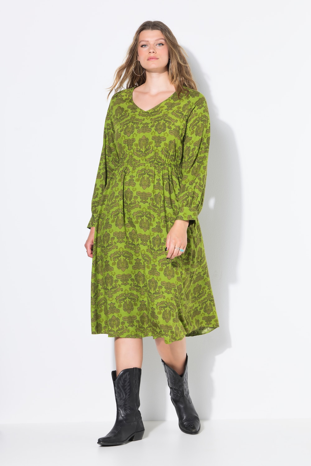 Große Größen Midikleid, Damen, grün, Größe: 54/56, Viskose, Studio Untold