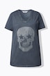 T-shirt, comfortabele pasvorm, doodshoofd van glittersteentjes