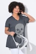 T-shirt, comfortabele pasvorm, doodshoofd van glittersteentjes