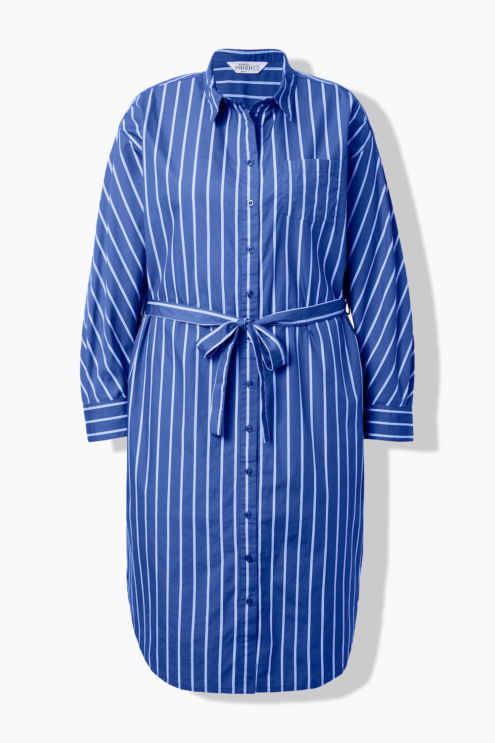 Hemdblusen-Midikleid, oversized, Streifen