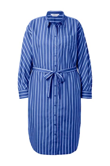 Košilové midi šaty, oversize, pruhy