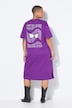 Midi T-shirtjurk, oversized, grote print op de rug
