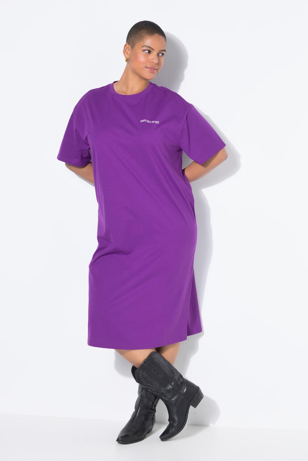 T-Shirt-Midikleid, oversized, großer Rückenprint