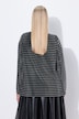 Maglia classica con righe glitterate, scollo a girocollo e maniche lunghe