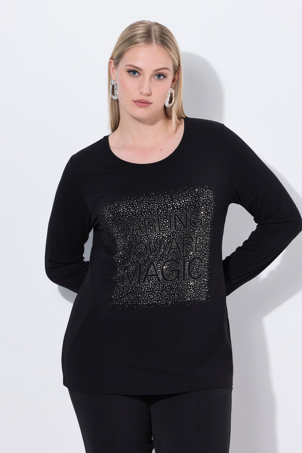 Thumbnail - Große Größen Shirt, Damen, schwarz, Größe: 54/56, Viskose, Ulla Popken