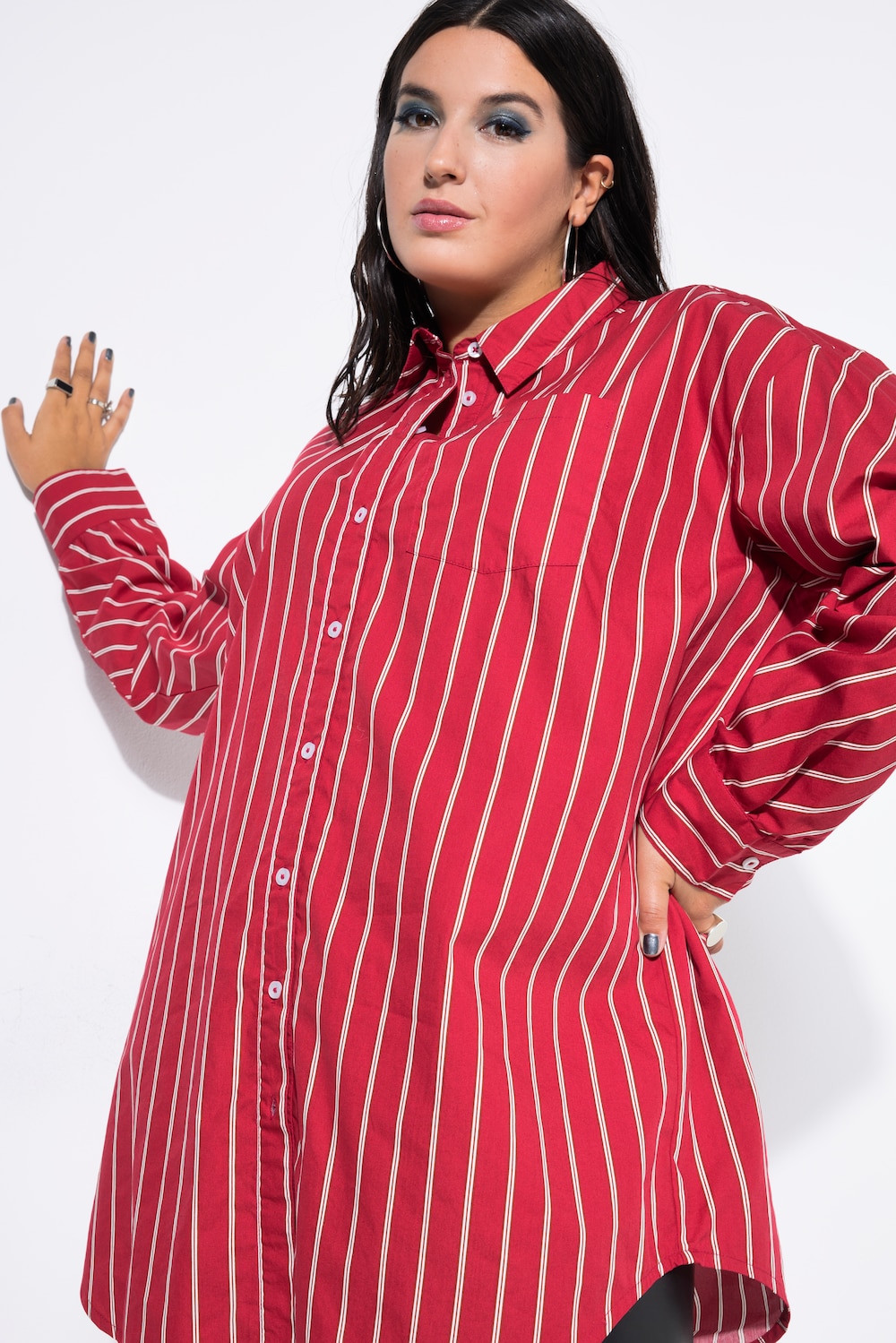 Hemd, oversized, Streifen