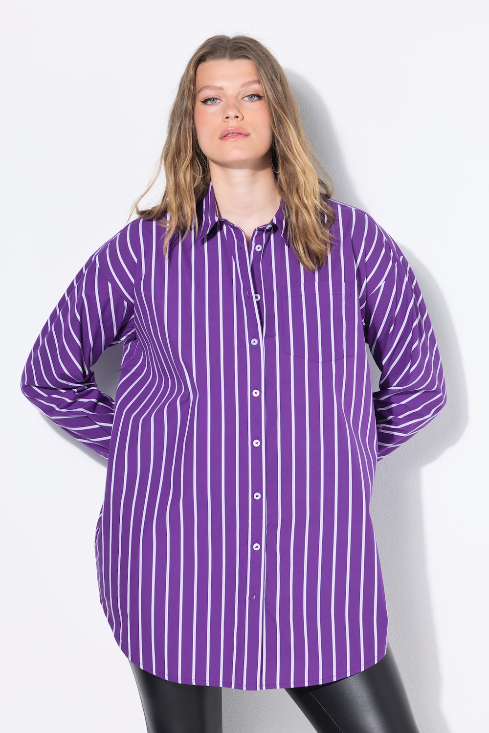 Große Größen Hemd, Damen, lila, Größe: 42/44, Baumwolle, Studio Untold