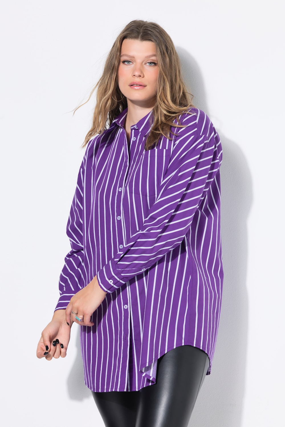 Skjorte, oversized, striber