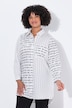 Lange overhemdblouse, oversized, tekst/strepen