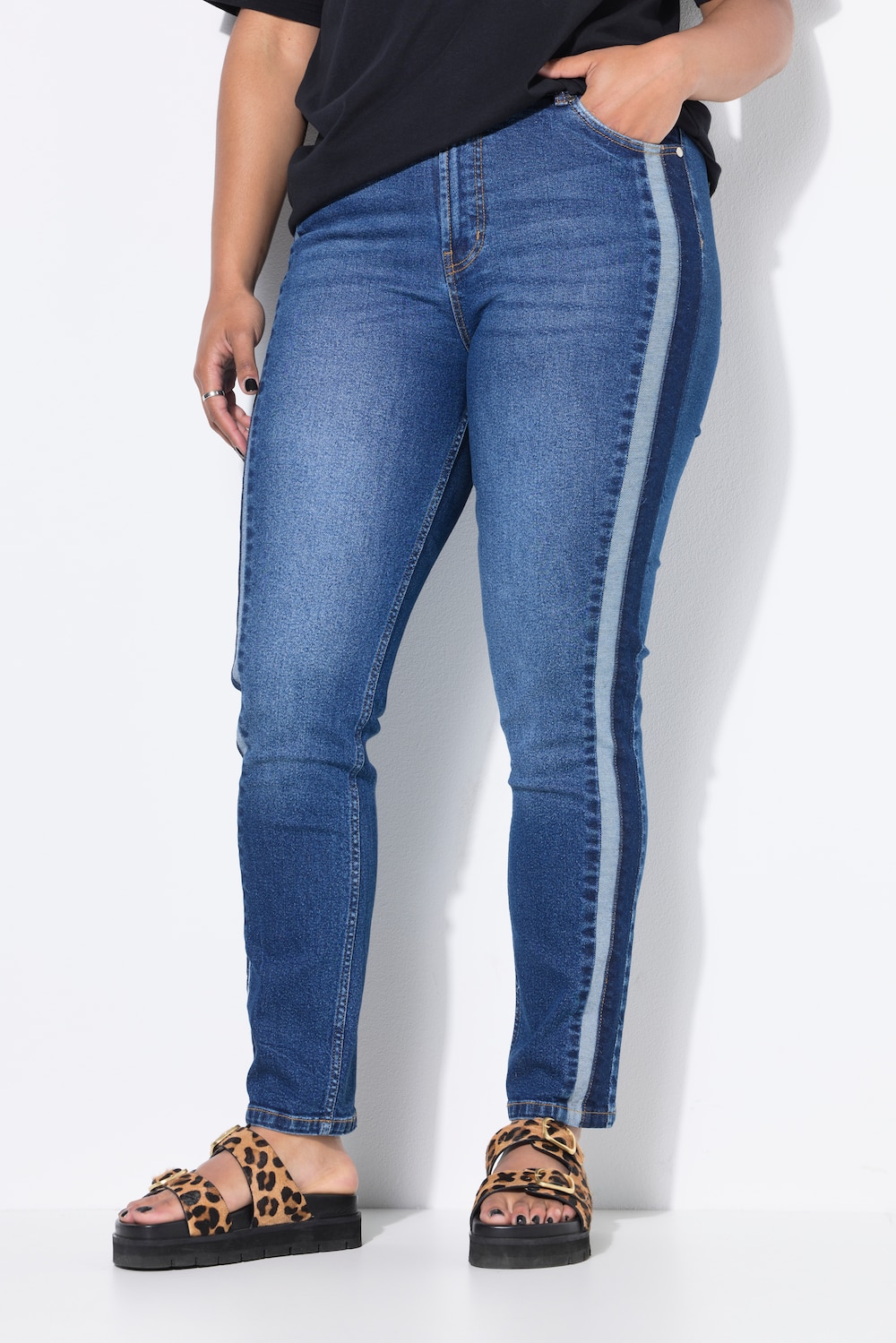 Große Größen Mom-Jeans, Damen, blau, Größe: 52, Baumwolle, Studio Untold