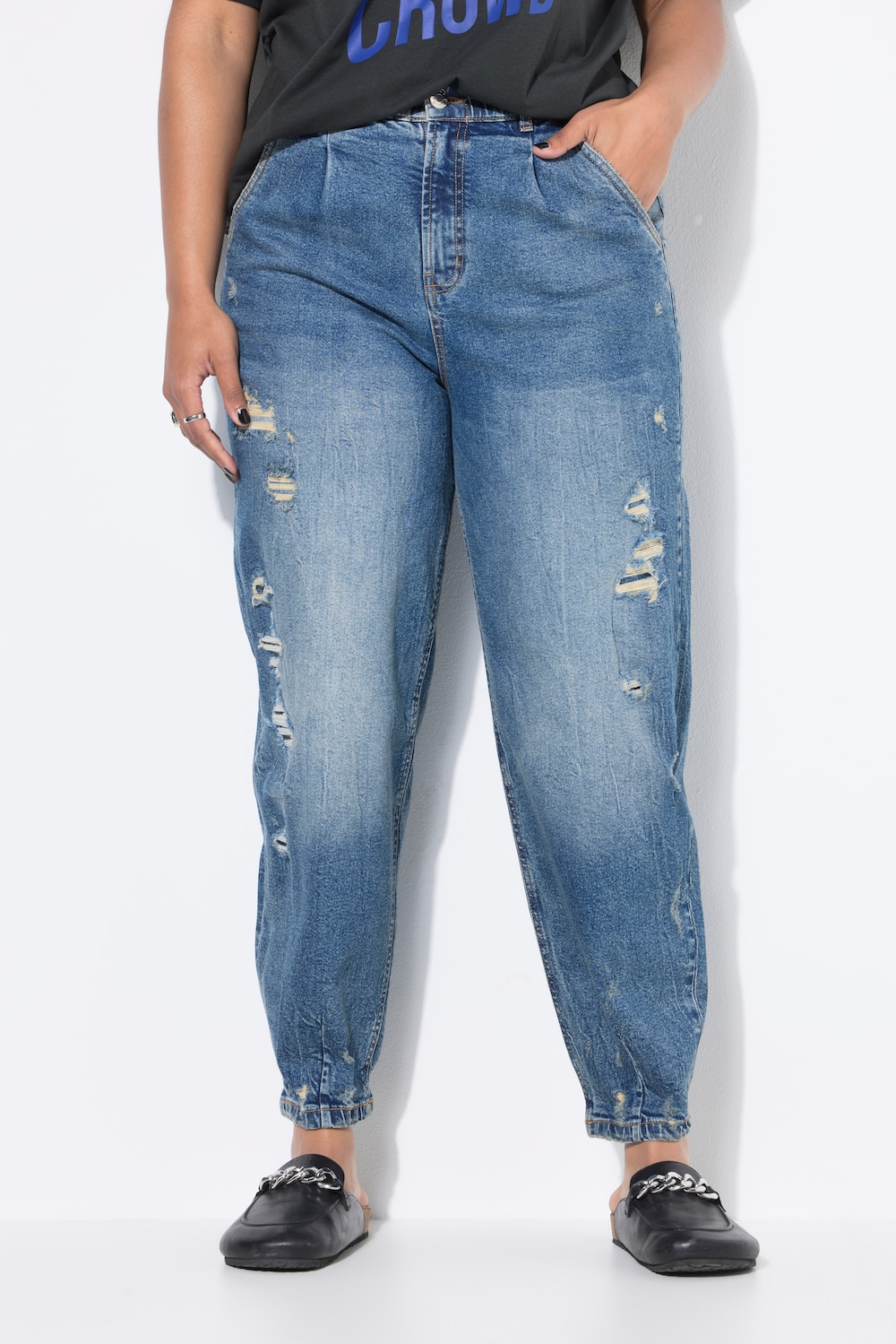 Große Größen Ballon-Jeans, Damen, blau, Größe: 52, Baumwolle, Studio Untold