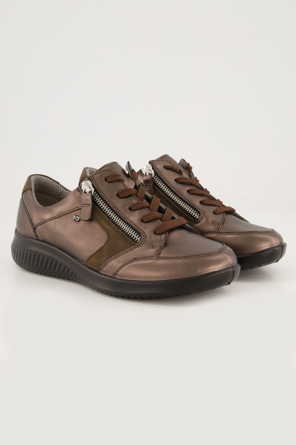 Jomos Leder-Sneaker, Wechselfußbett, Zipper, Weite K