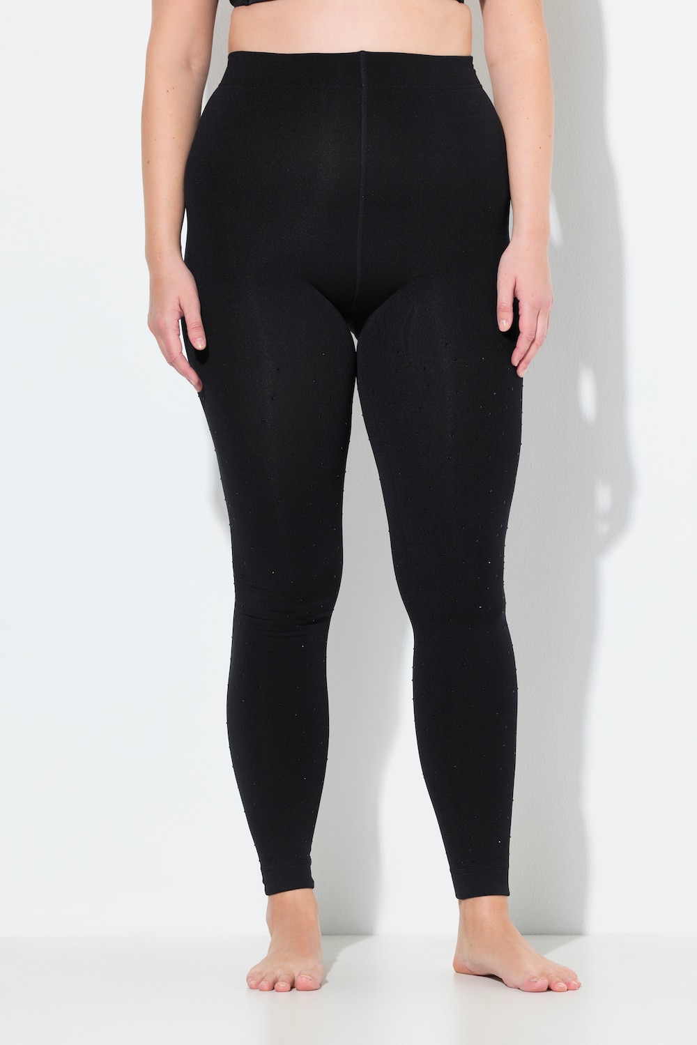 Große Größen Thermo-Strumpfleggings, Damen, schwarz, Größe: 50/52, Polyester, Ulla Popken
