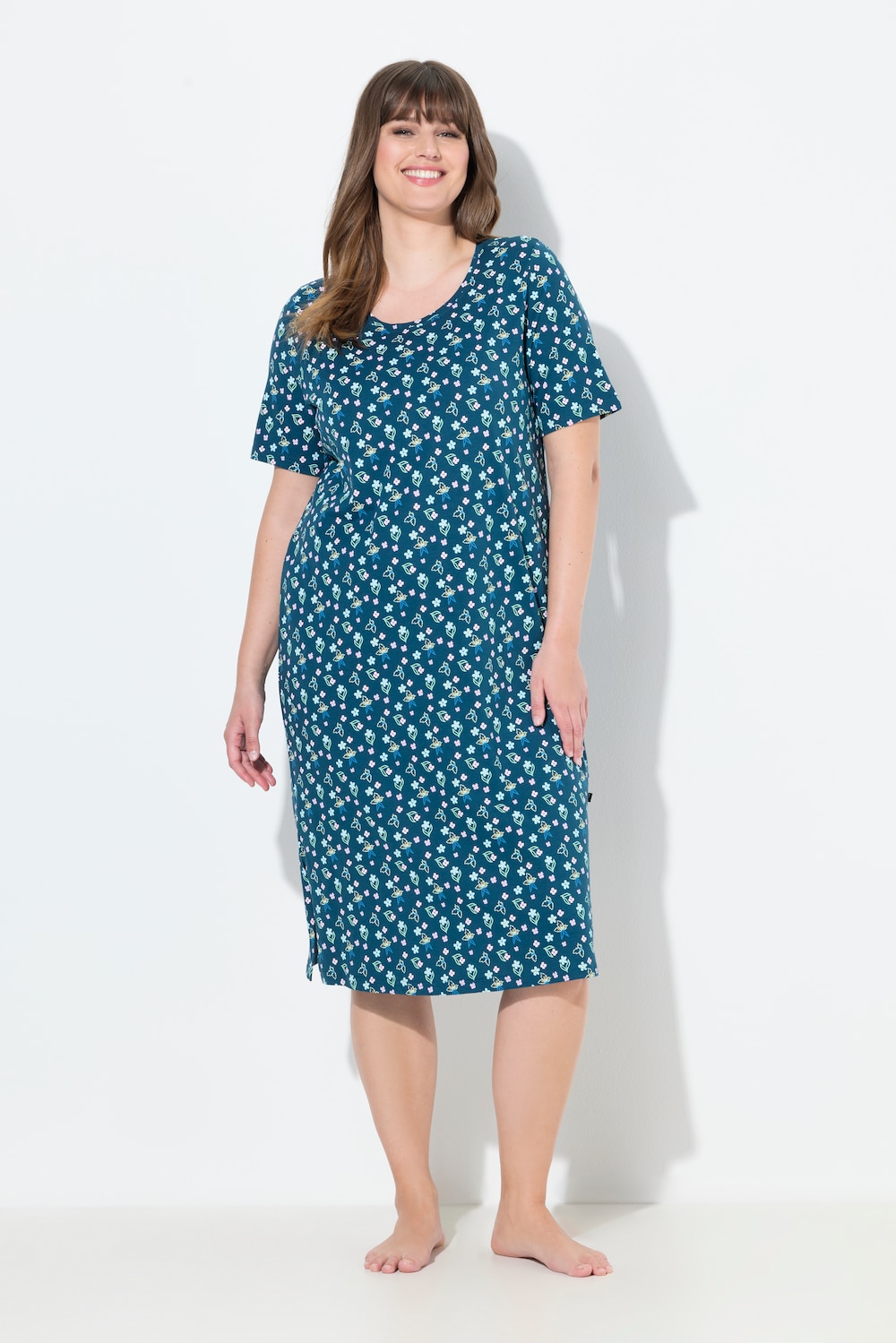 Thumbnail - Große Größen Nachthemd, Damen, türkis, Größe: 58/60, Baumwolle, Ulla Popken