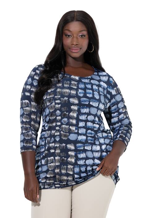 Slinky tričko, grafický design, A střih, kulatý výstřih, 3/4 rukávy