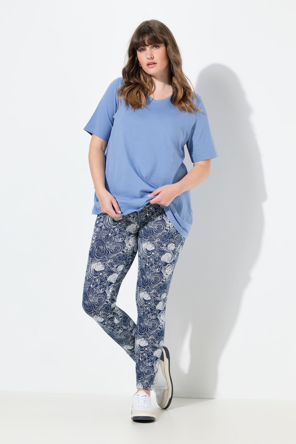 Leggings, florales Muster, schmales Bein, Biobaumwolle