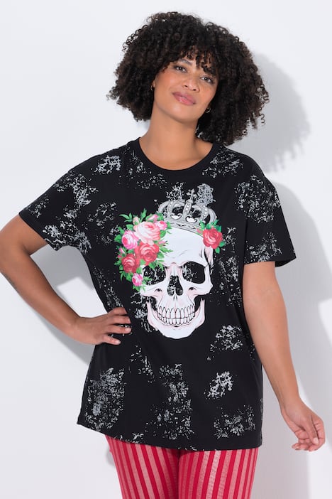 T-Shirt, oversized, Totenkopf