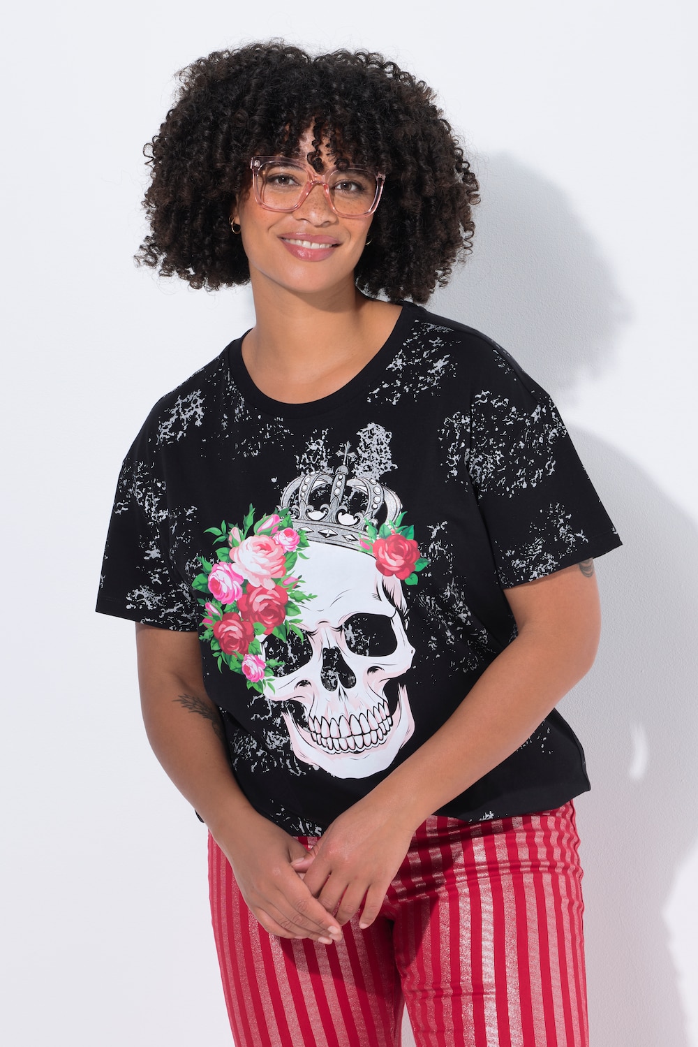 T-Shirt, oversized, Totenkopf