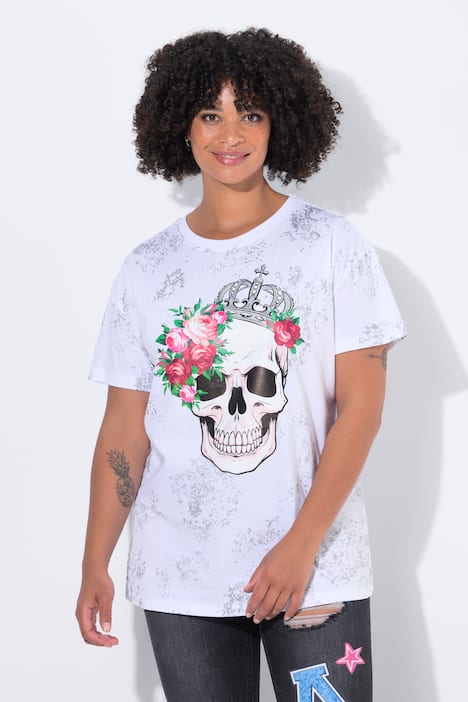 T-Shirt, oversized, Totenkopf