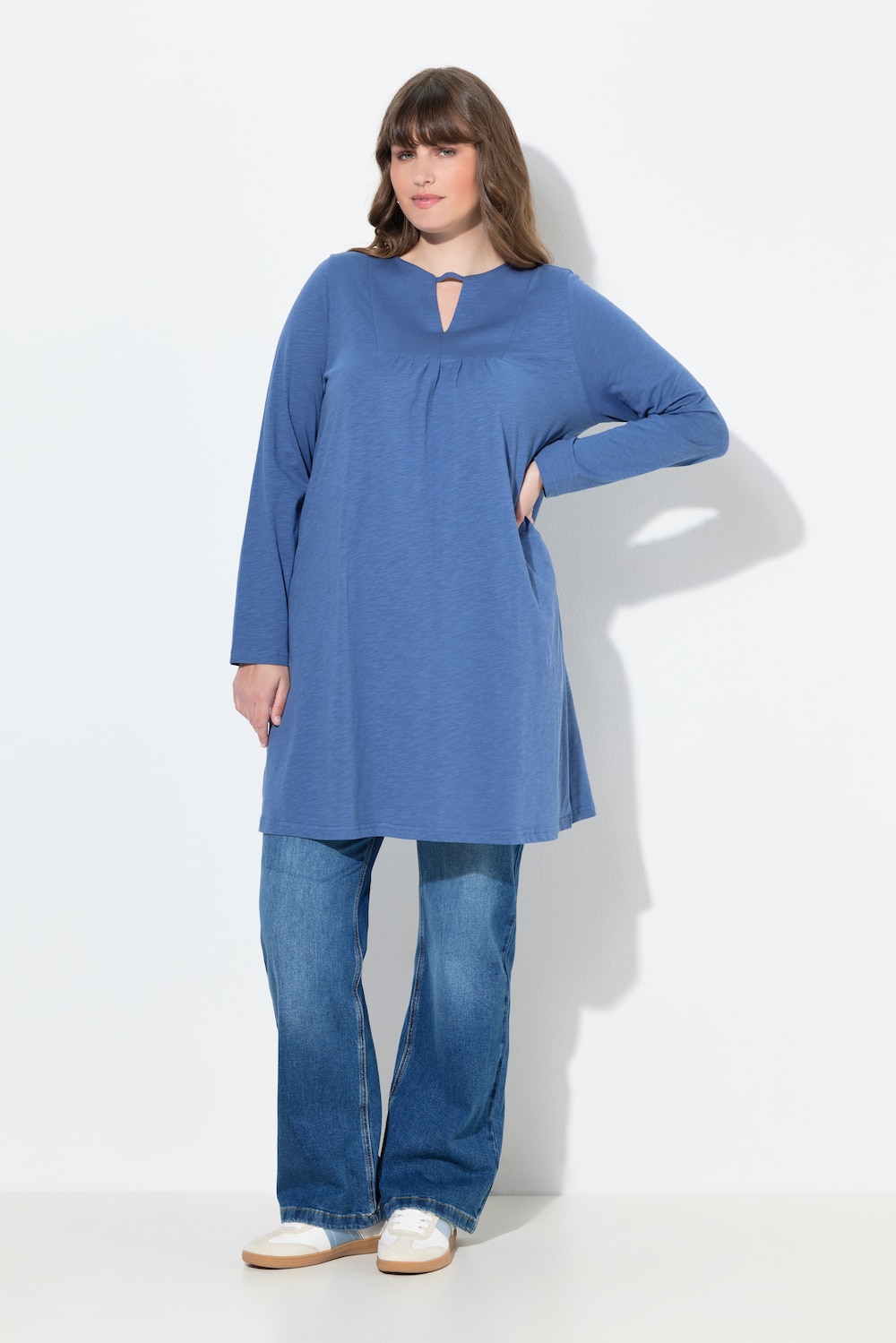 Große Größen Longshirt, Damen, blau, Größe: 42/44, Baumwolle, Ulla Popken