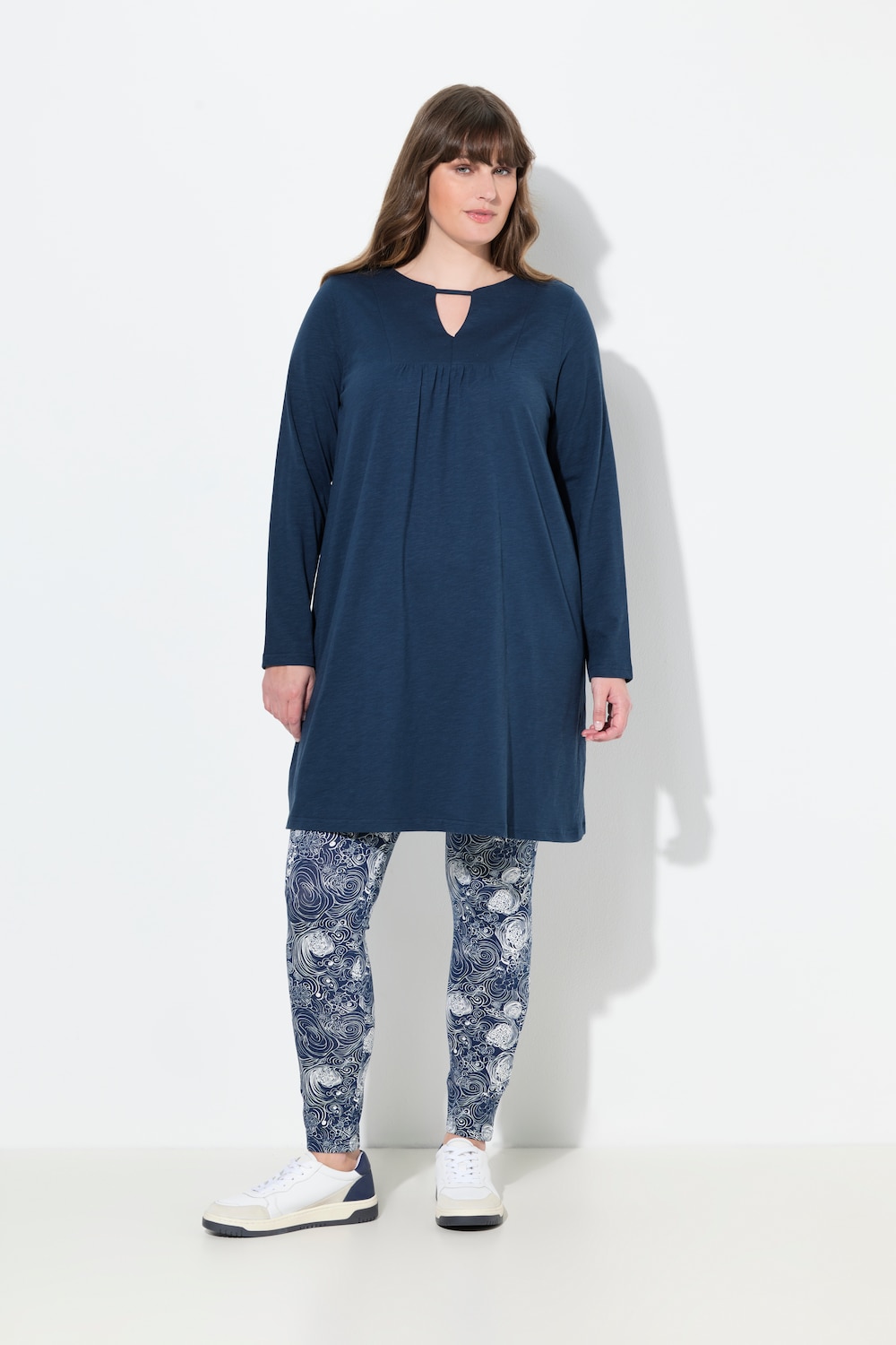 Große Größen Longshirt, Damen, blau, Größe: 42/44, Baumwolle, Ulla Popken