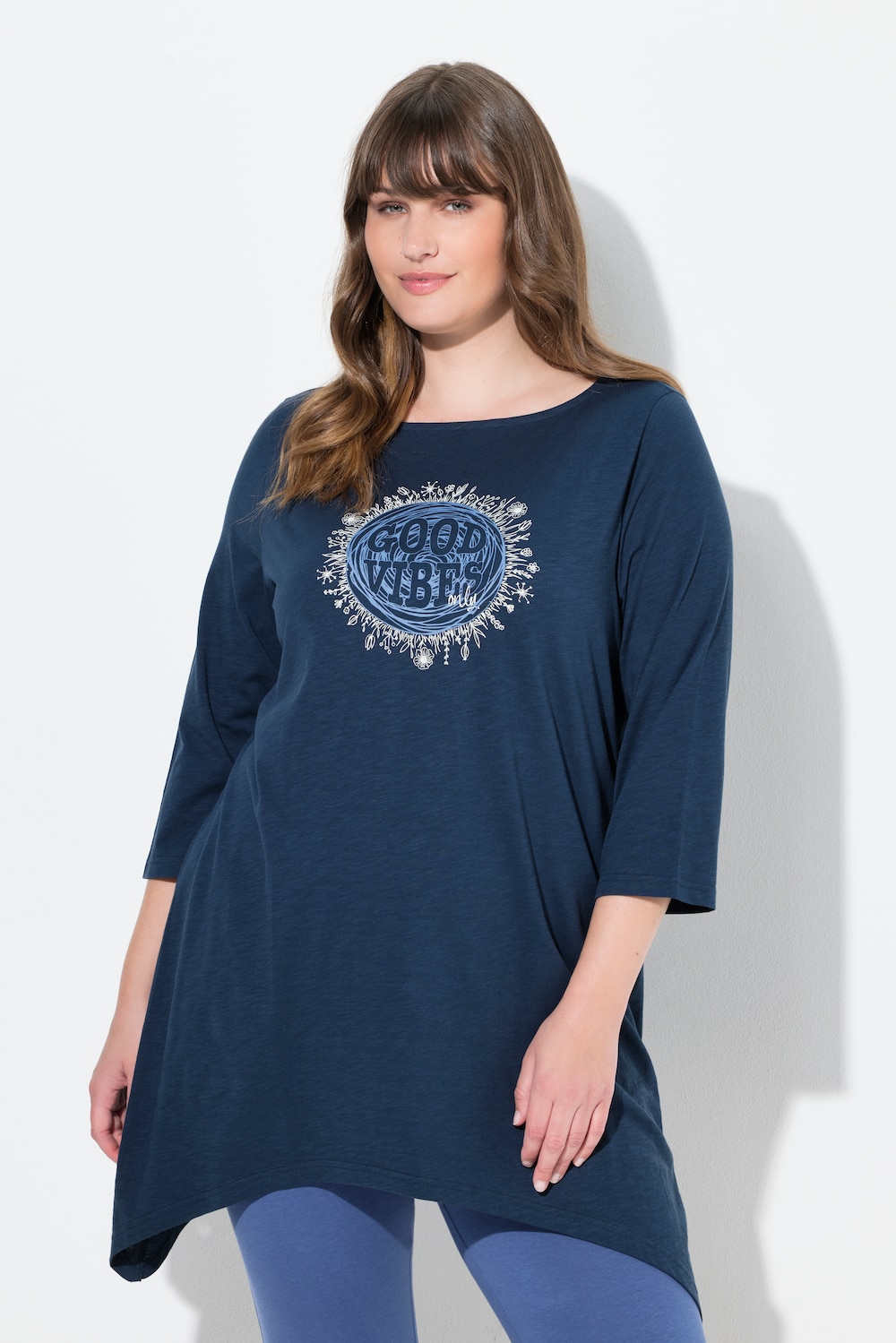 Große Größen Shirt, Damen, blau, Größe: 54/56, Baumwolle, Ulla Popken