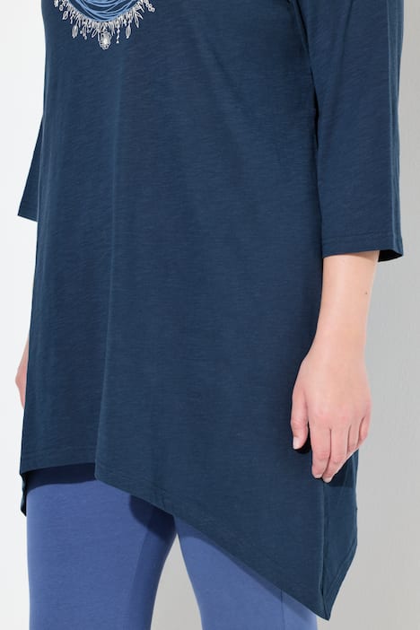 Shirt, motiefprint, A-lijn, boothals, 3/4-mouwen