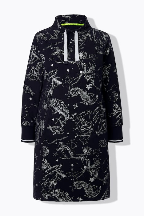 Robe en molleton. Manches longues, poches passepoilées. Label OEKO-TEX