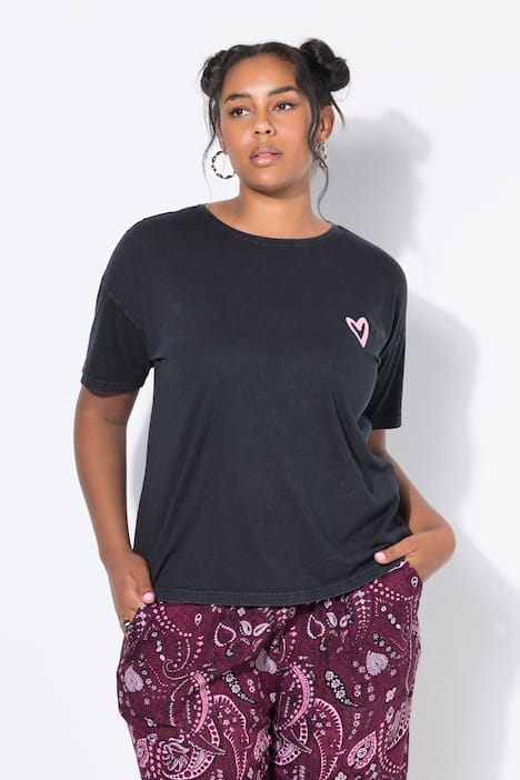 T-Shirt, oversized, Heart, Vintage Look