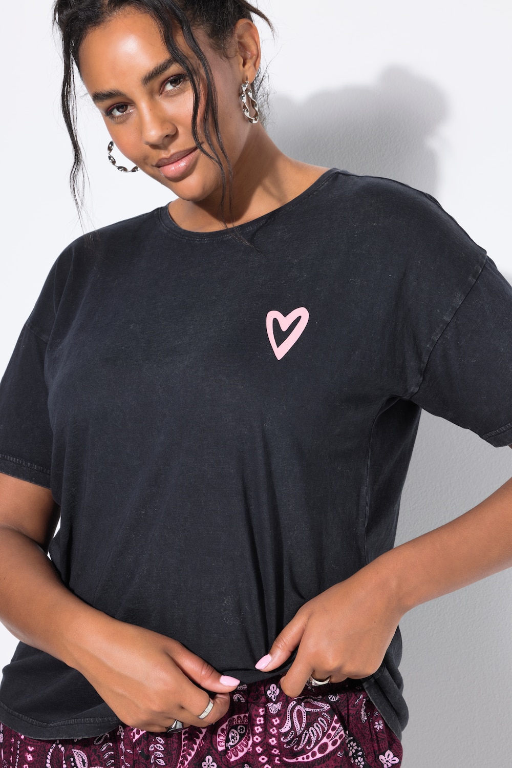 T-shirt, oversized, heart, vintage look