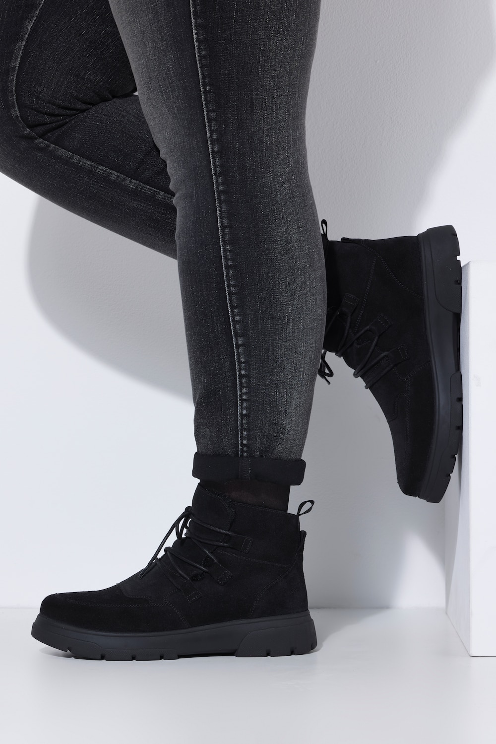 Caprice Leder-Stiefeletten, Wechselfussbett, Weite H