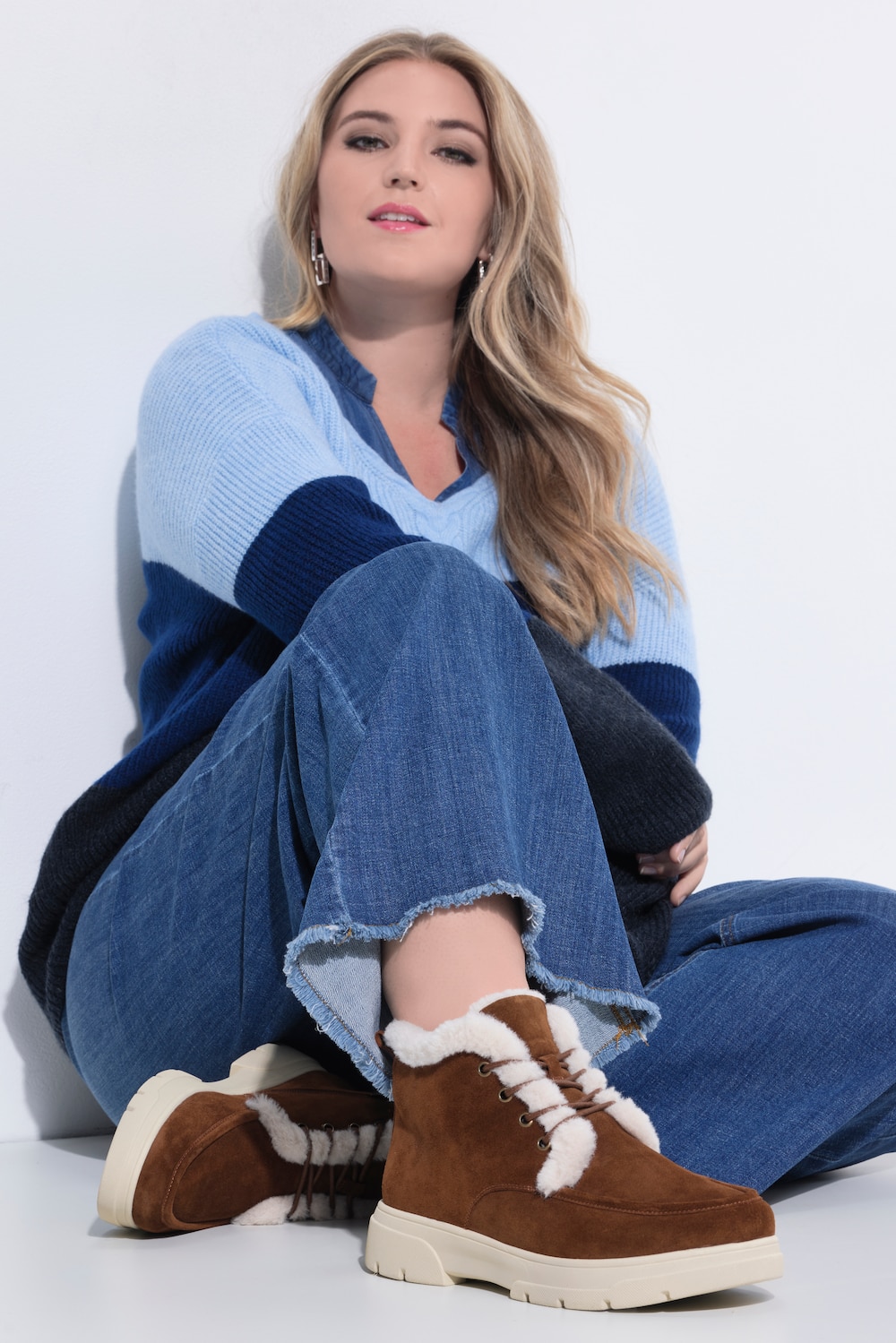 Caprice Leder-Boots, Plüsch, Wechselfußbett, Weite H