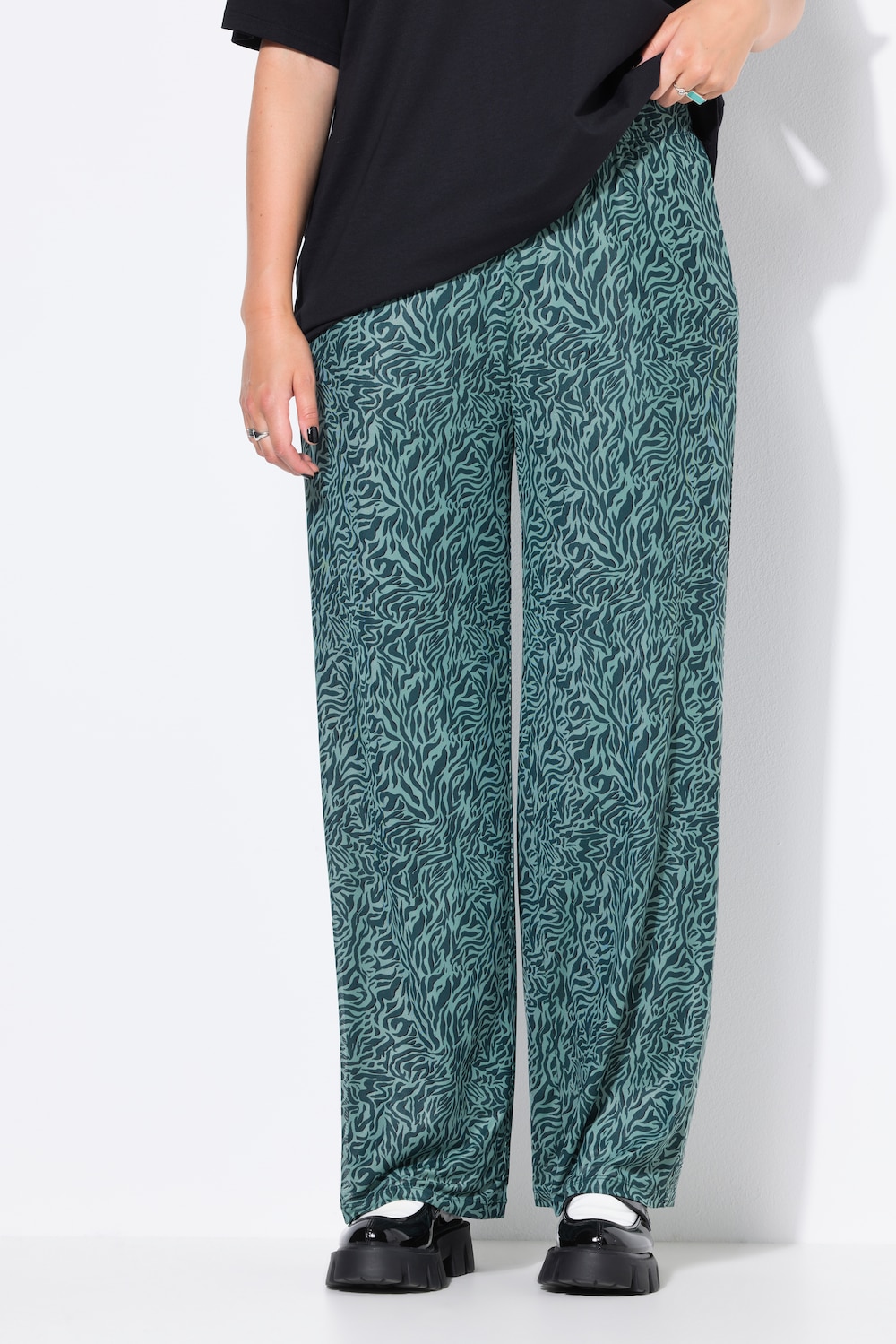 Große Größen Meshhose, Damen, grün, Größe: 46/48, Polyester, Studio Untold