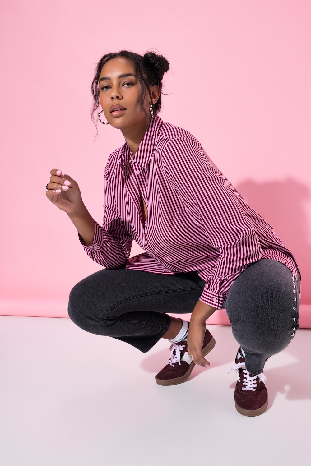 Große Größen Hemdbluse, Damen, rot, Größe: 58/60, Viskose, Studio Untold