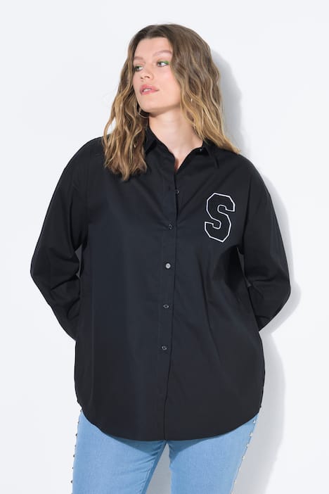Hemdbluse, oversized, Langarm mit Manschetten