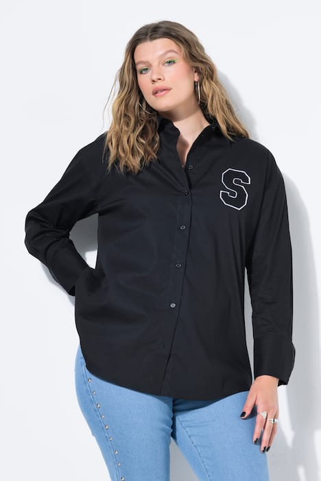 Hemdbluse, oversized, Langarm mit Manschetten