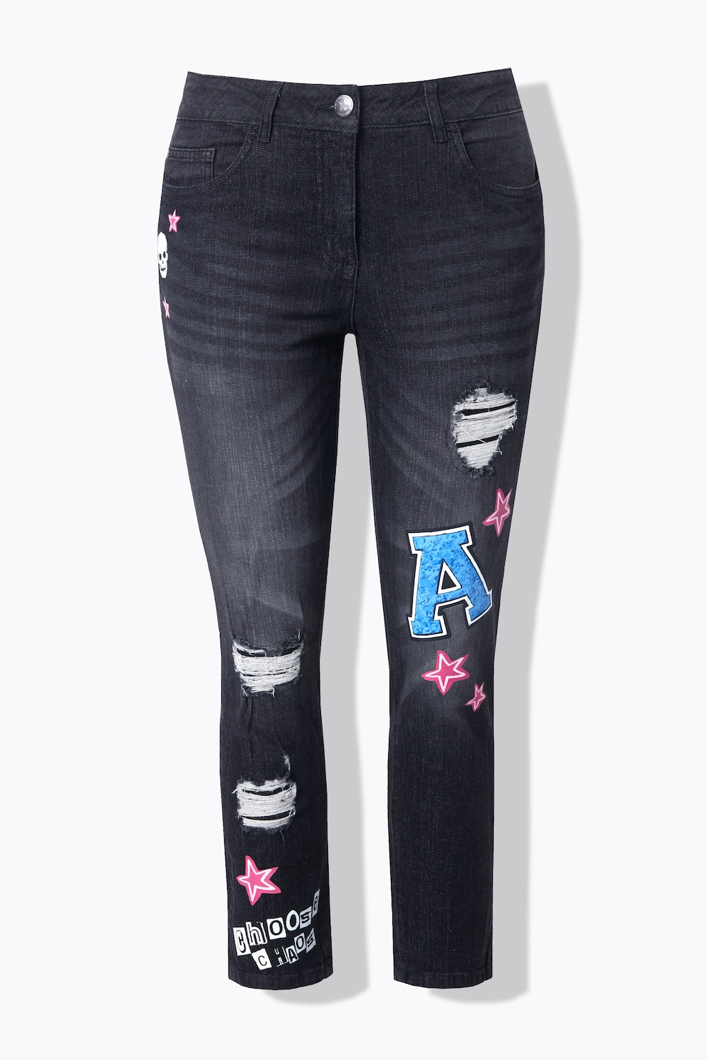 Stora storlekar Jeans Emma, Dam, svart, storlek: 42, Bomull, Angel of Style