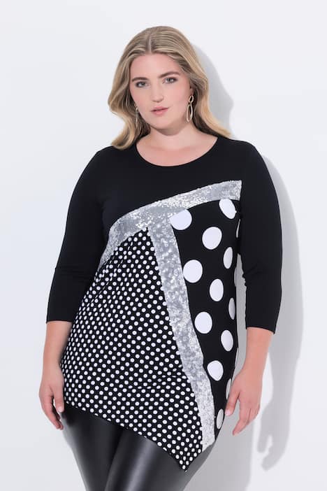 T-Shirt, Classic Fit, Ziersteinchen, Mustermix