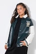 Giacca in stile college con look bicolore e maniche a palloncino