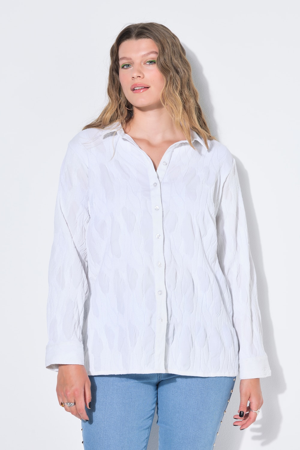 Thumbnail - Große Größen Hemdbluse, Damen, beige, Größe: 42/44, Polyester, Studio Untold