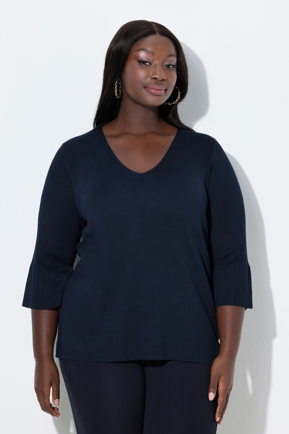 Große Größen Pullover, Damen, blau, Größe: 46/48, Viskose/Polyester, Ulla Popken