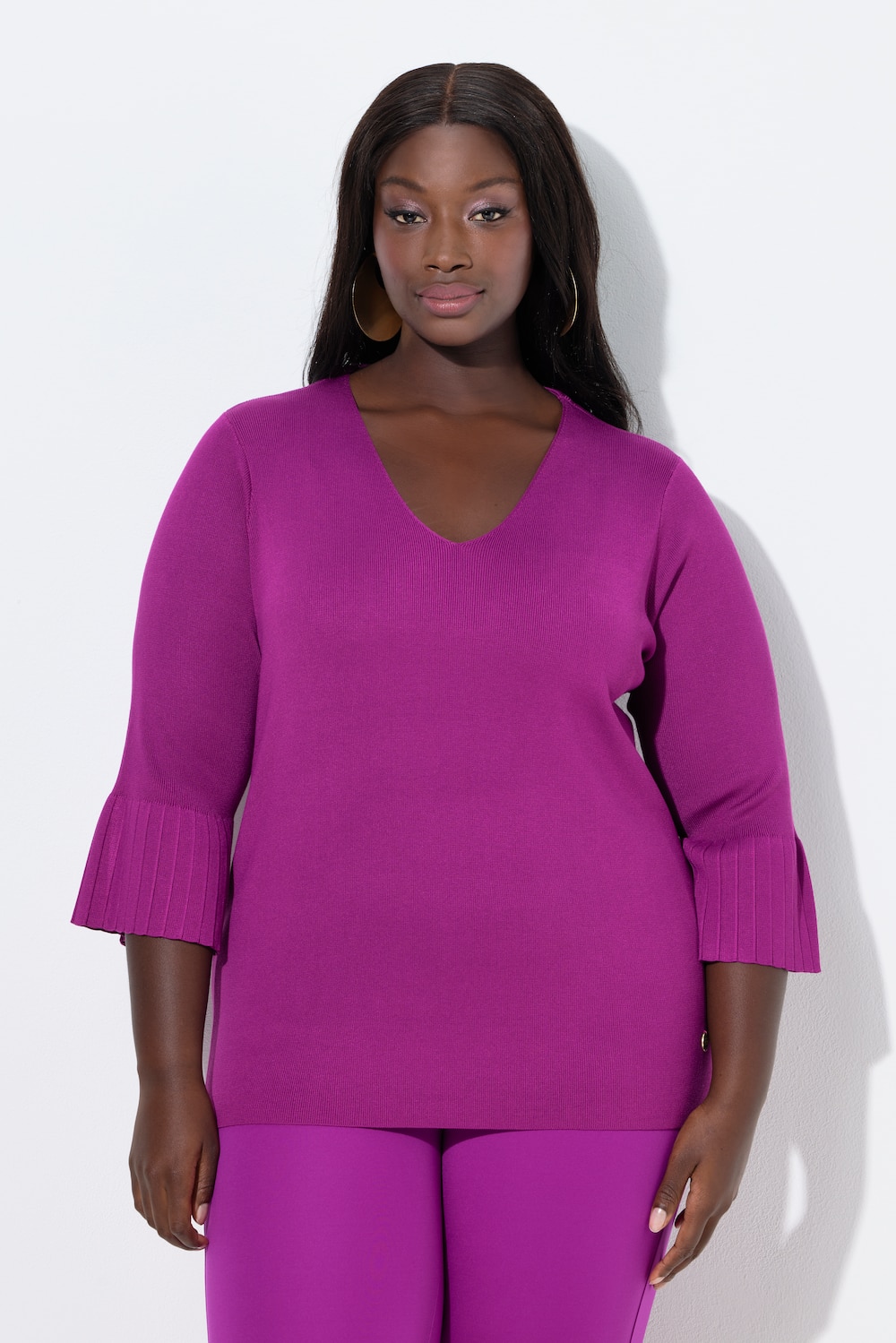 Große Größen Pullover, Damen, lila, Größe: 54/56, Viskose/Polyester, Ulla Popken