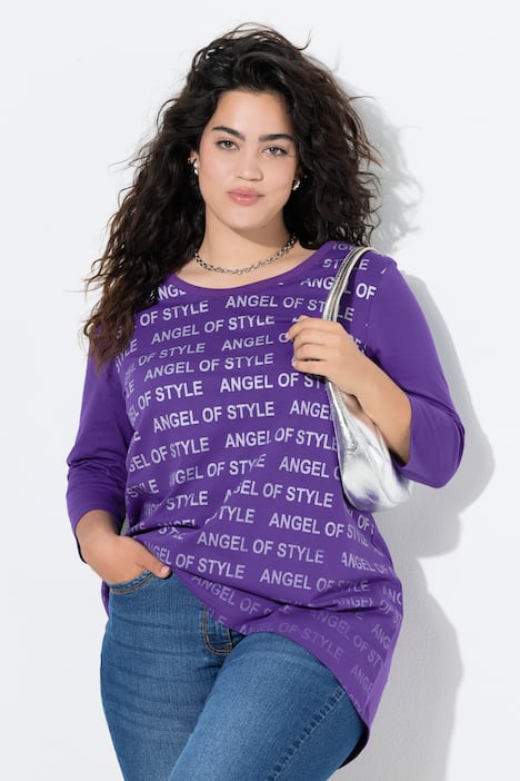 T-Shirt, A-Linie, Angel of Style Wordingmuster