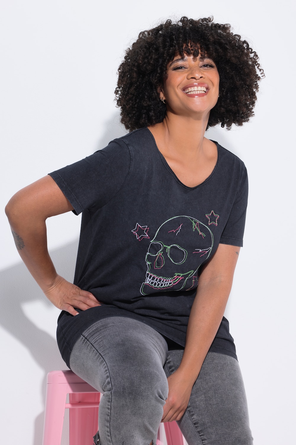T-Shirt, Komfort Fit, Totenkopf