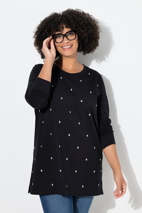 Sweatshirt, Metall-Totenköpfe, Langarm